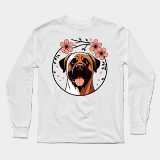 Boerboel Embraces Spring Amidst Cherry Blossoms Radiance Long Sleeve T-Shirt